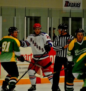 Fans in Petrolia, Ontario, have jeered Mitch Vandergunst during a playoff series that pits their team against his.  (Photo: Grant Fleming)